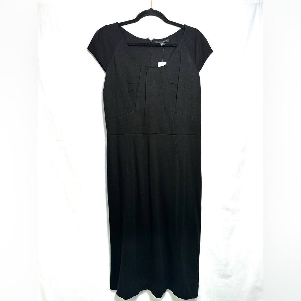 Banana Republic Black Midi Dress with Cap Sleeves